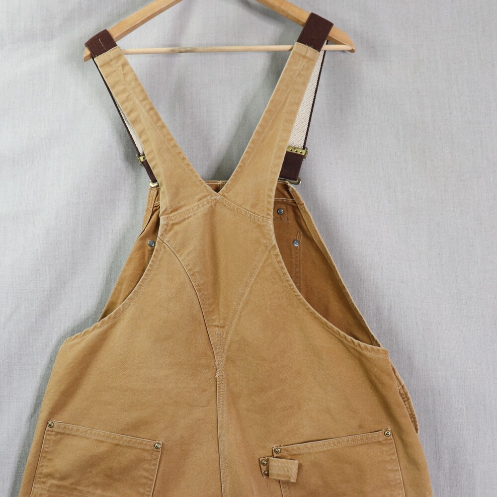 Vintage Carhartt Duck Overalls Men’s 42x30 Brown Workwear USA Made Distressed - Picture 13 of 16